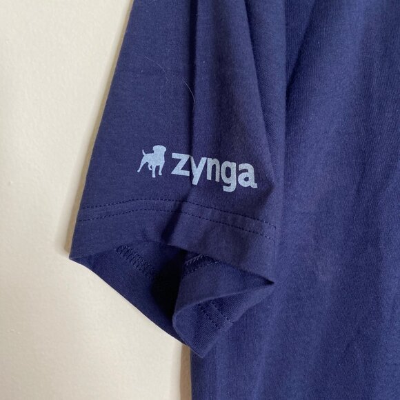 NEW RARE Zynga T-shirt Blue *DOG ACTIVATED* Glow In The Dark Sz L - Picture 7 of 12
